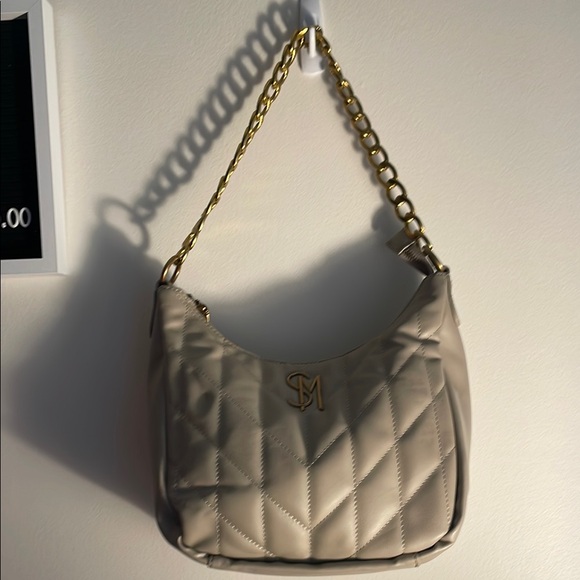 Steve Madden Tan Gold Quilted Shoulder Bag - Picture 7 of 7